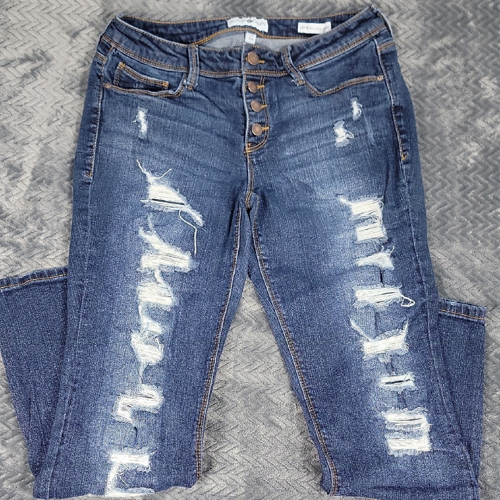 Distressed Blue Jeans